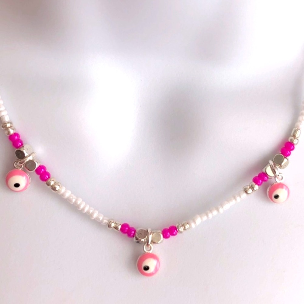 Evil eye beaded necklace